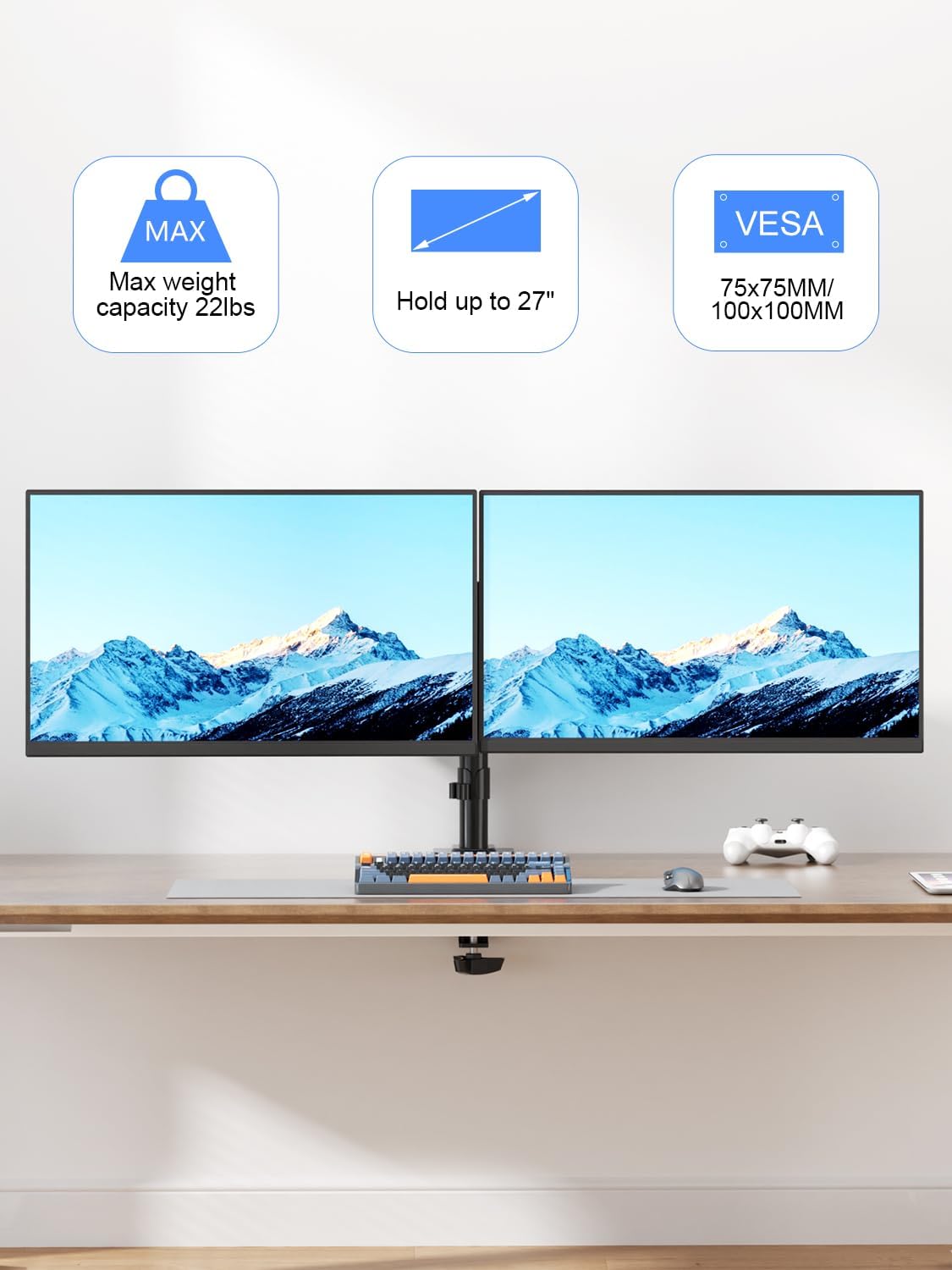 Dual Monitor Desk Mount, Adjus - Monitor Arm Single 리뷰 및 가격