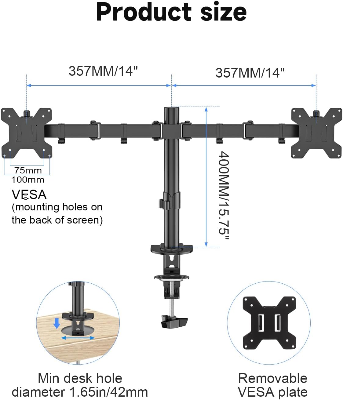 Dual Monitor Desk Mount, Adjus - Monitor Arm Single 리뷰 및 가격