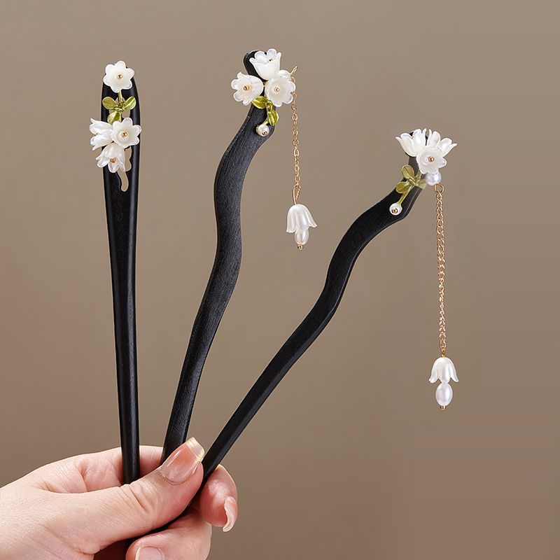 Wooden Flower Hairpin Vintage  - Tech Accessories Women 리뷰 및 가격