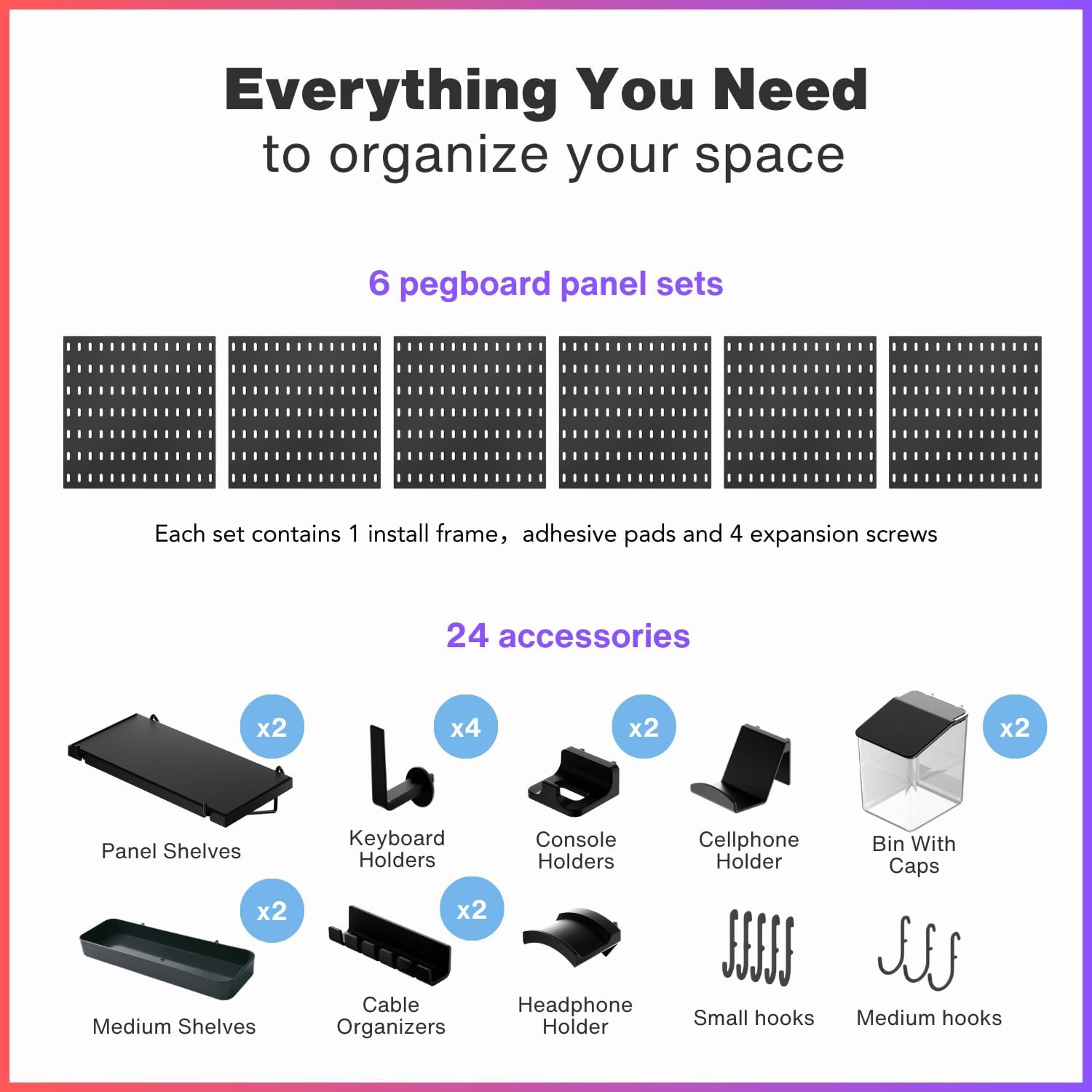 Peg Board Wall Organizer for G - Tech Accessories Images 리뷰 및 가격