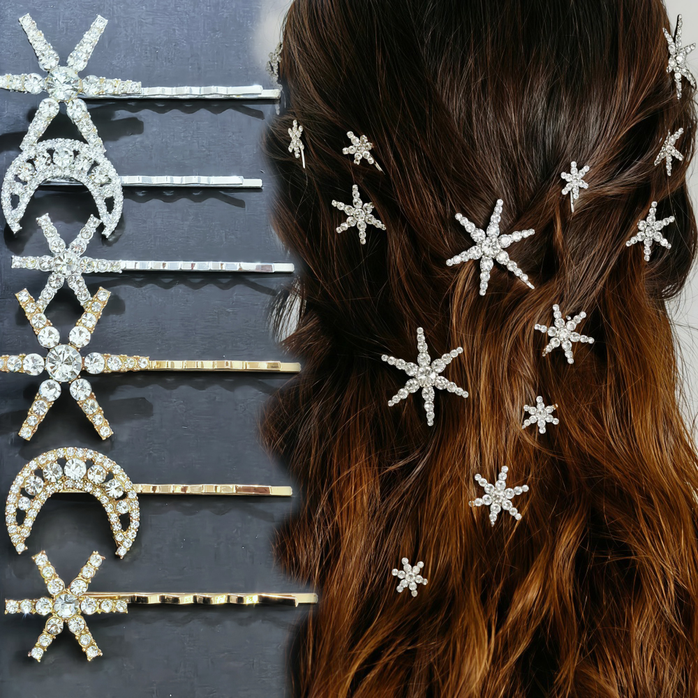 3/4 pcs set Crystal Star Hairp - Tech Accessories Women 리뷰 및 가격