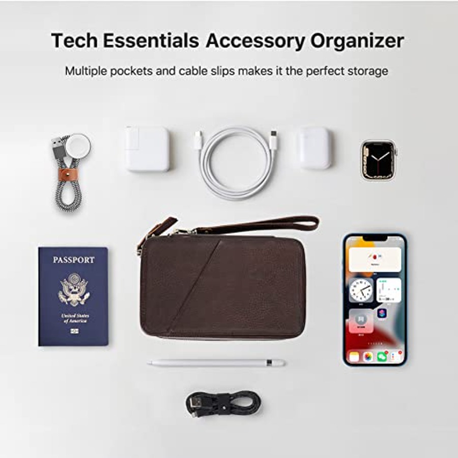 Full Grain Leather Electronic  - Tech Accessories Travel Case 리뷰 및 가격