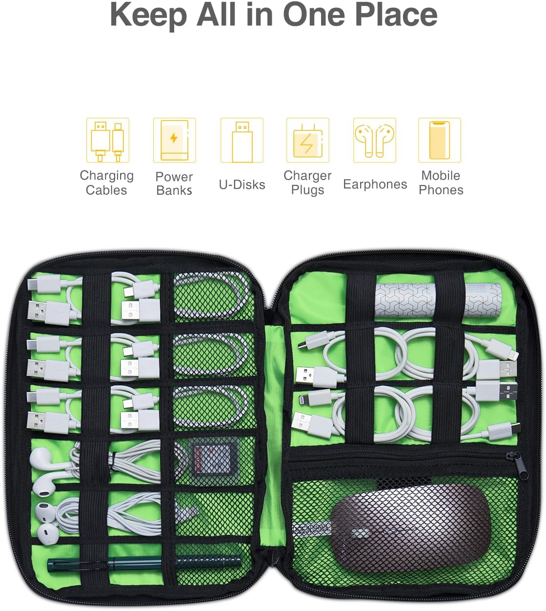 Travel Cable Organizer Bag, Fl - Tech Accessories Travel Case 리뷰 및 가격
