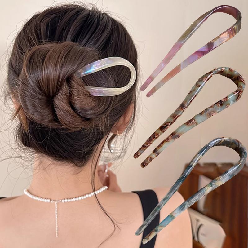 U-Shaped Hair Sticks Acetate A - Tech Accessories Women 리뷰 및 가격