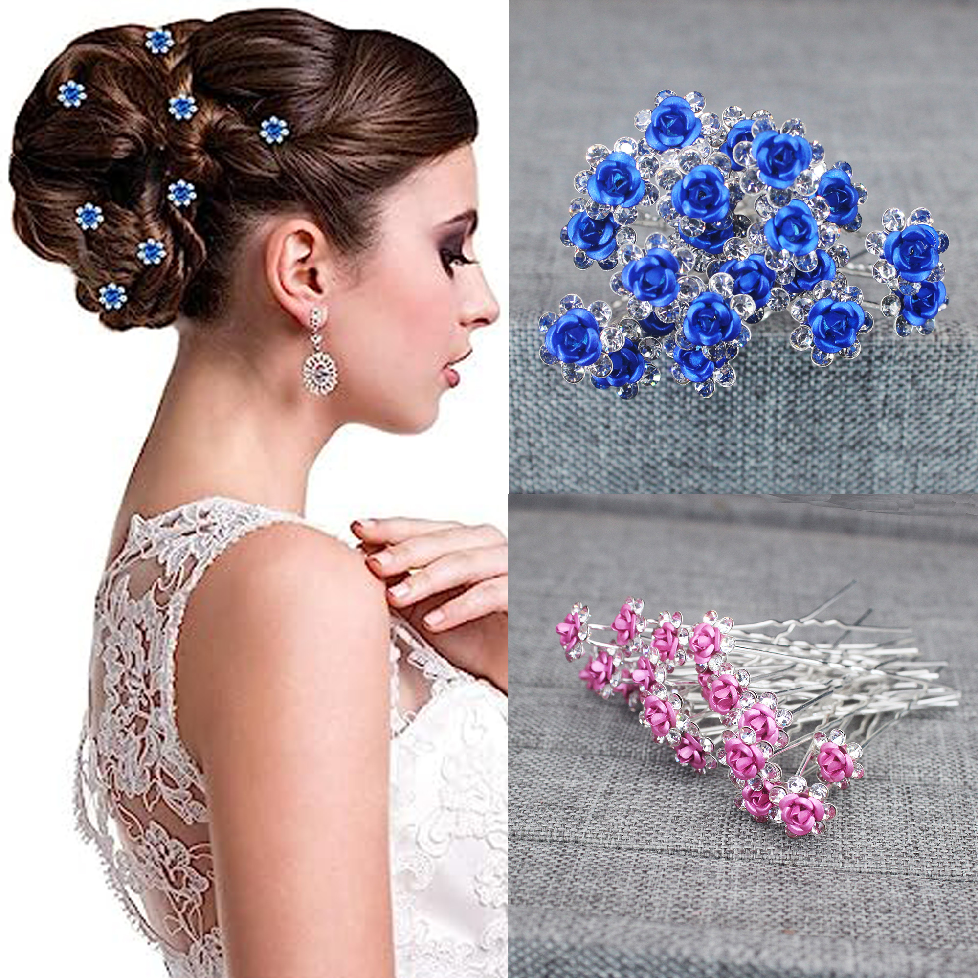 20PCS Rose Flower Rhinestone H - Tech Accessories Women 리뷰 및 가격